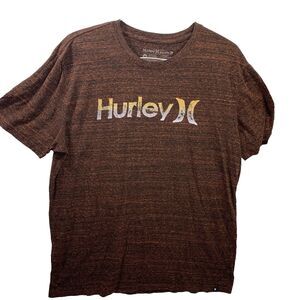 Hurley T Shirt Mens XL Brown Heathered Triblend Graphic Premium Fit Buckle